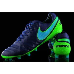 Nike Tiempo Legend VI AG-Pro Soccer Cleats Size 7.5 Navy & Neon Green Leather Me